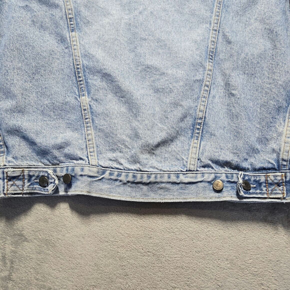 GAP Distressed Denim Jean Jacket Men's medium Blue Long Sleeve Vintage USA - Picture 11 of 13